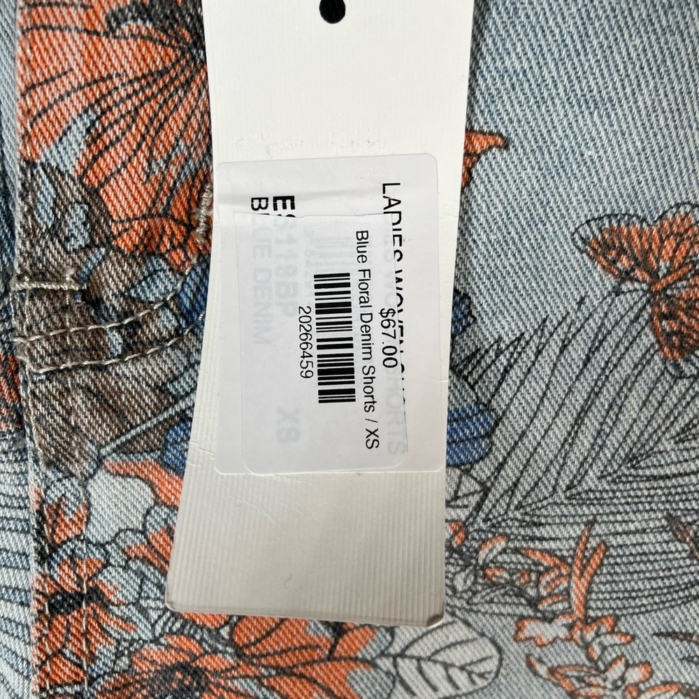 NWT Molly Bracken Floral Jean Shorts - Blue and Orange - Picture 5 of 11